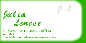 julia lencse business card